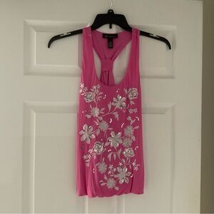 INC Pink Embellished Backless Tank Top